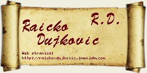 Raičko Dujković vizit kartica